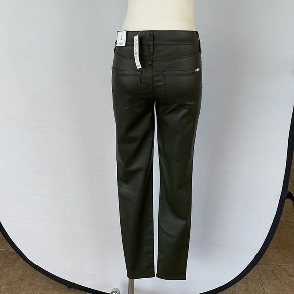 NWT WHBM MidRise Coated Moto Skinny Green 2R - Picture 12 of 16